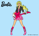 Dibujo Barbie guitarrista pintado por andrea9