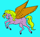 Dibujo Pegaso volando pintado por pony
