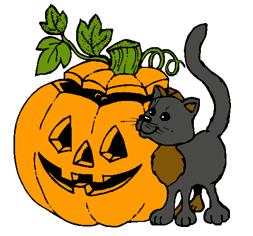 Calabaza y gato