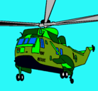 Dibujo Helicóptero al rescate pintado por AHUDAF