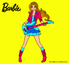 Dibujo Barbie guitarrista pintado por luciarock