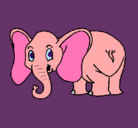 Dibujo Elefante pequeño pintado por dumbo