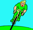 Dibujo Ciclista con gorra pintado por joge