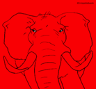 Dibujo Elefante africano pintado por l