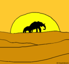 Dibujo Elefante en el amanecer pintado por OOOOOOOOOOOO
