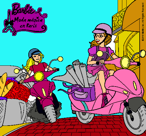 Barbie y su amiga en moto