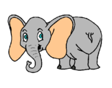 Dibujo Elefante pequeño pintado por elefantote