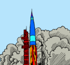 Dibujo Lanzamiento cohete pintado por pascal