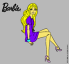 Dibujo Barbie sentada pintado por lichi