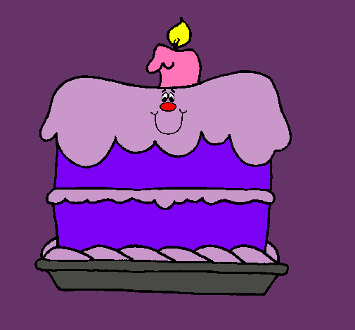 Dibujo Pastel de cumpleaños pintado por dizzy