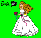 Dibujo Barbie vestida de novia pintado por cleopatra