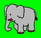 Dibujo Elefante bebe pintado por ivancito6