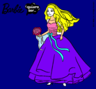 Dibujo Barbie vestida de novia pintado por barbiei