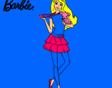 Dibujo Barbie y su mascota pintado por barbisita