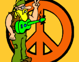 Dibujo Músico hippy pintado por mucarsam
