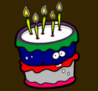 Dibujo Pastel de cumpleaños 2 pintado por saida