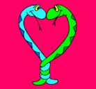 Dibujo Serpientes enamoradas pintado por animalword