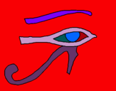 Dibujo Ojo Horus pintado por IAGO