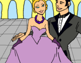 Dibujo Princesa y príncipe en el baile pintado por vanidad