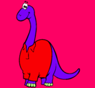 Dibujo Diplodocus con camisa pintado por weslie