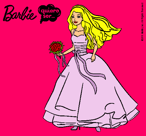Dibujo Barbie vestida de novia pintado por albviolet