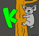 Dibujo Koala pintado por fideo