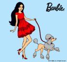 Dibujo Barbie paseando a su mascota pintado por Diianiita