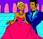 Dibujo Princesa y príncipe en el baile pintado por waleskita