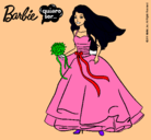 Dibujo Barbie vestida de novia pintado por eeeeeeeeeeee