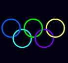 Dibujo Anillas de los juegos olimpícos pintado por gvnbvmjhbkhj