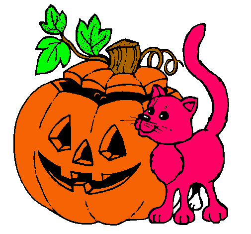 Calabaza y gato