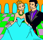 Dibujo Princesa y príncipe en el baile pintado por cleidi