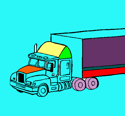 Dibujo Camión tráiler pintado por moco