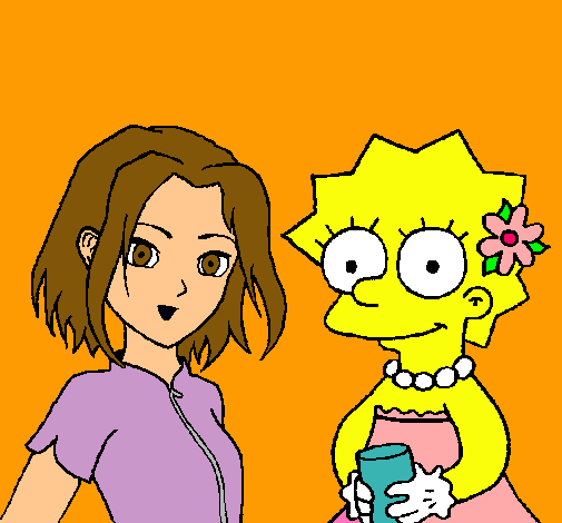 Dibujo Sakura y Lisa pintado por minnie1234