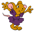 Dibujo Rata con vestido pintado por raton