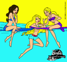 Dibujo Barbie y sus amigas pintado por sidbarbie