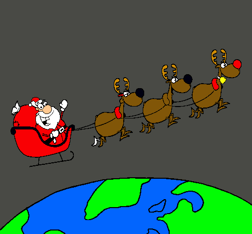 Papa Noel repartiendo regalos 3