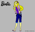 Dibujo Barbie con look casual pintado por lichi