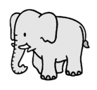 Dibujo Elefante bebe pintado por Egon