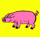 Dibujo Cerdo con pezuñas negras pintado por marioooooooo
