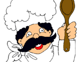 Dibujo Chef con bigote pintado por KINY