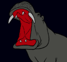 Dibujo Hipopótamo con la boca abierta pintado por 652125415554