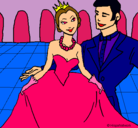 Dibujo Princesa y príncipe en el baile pintado por marianit