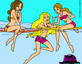 Dibujo Barbie y sus amigas pintado por jhysguejesdg