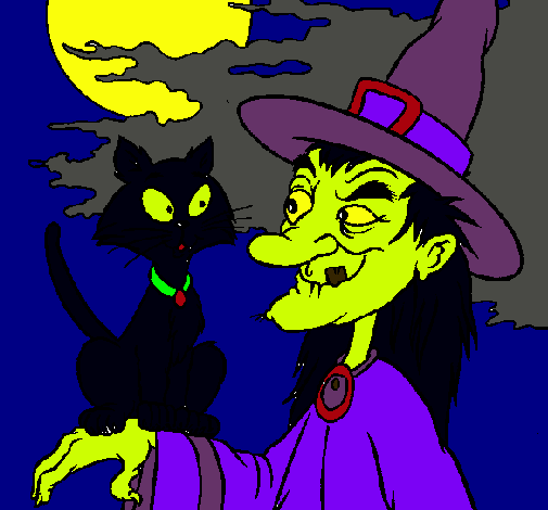 Bruja y gato