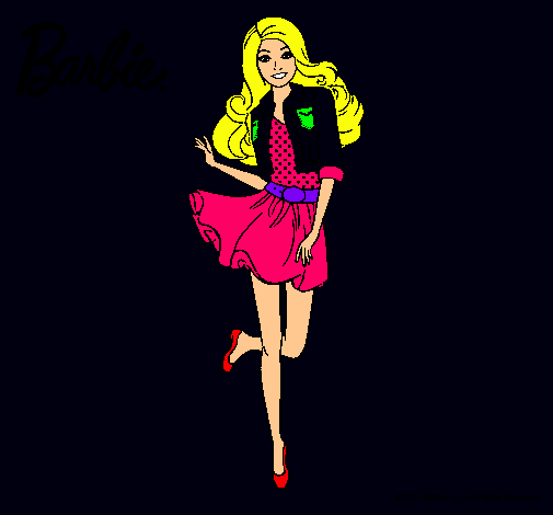 Dibujo Barbie informal pintado por micaela12