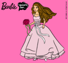 Dibujo Barbie vestida de novia pintado por calimera