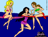 Dibujo Barbie y sus amigas pintado por Amadix
