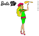 Dibujo Barbie cocinera pintado por color