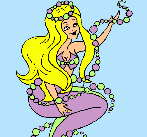 Dibujo Sirena entre burbujas pintado por Diianiita